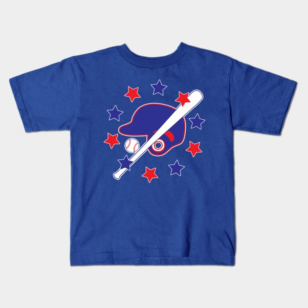 Baseball Helmet and Bat Kids T-Shirt by Scar